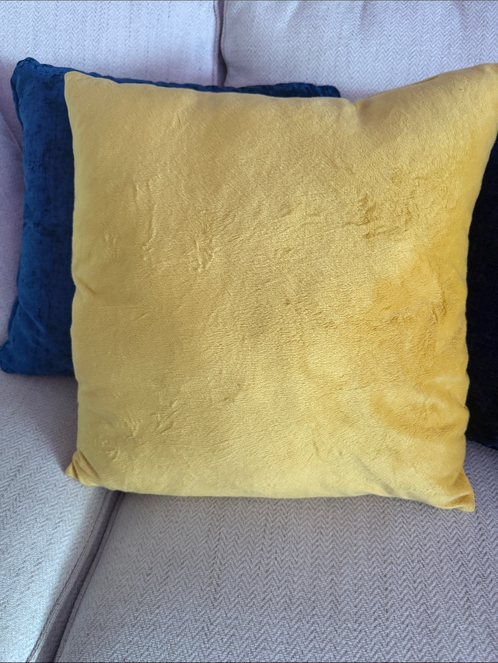 Plush Gold yellow Decorative Throw Pillow - Soft Velvet Accent
